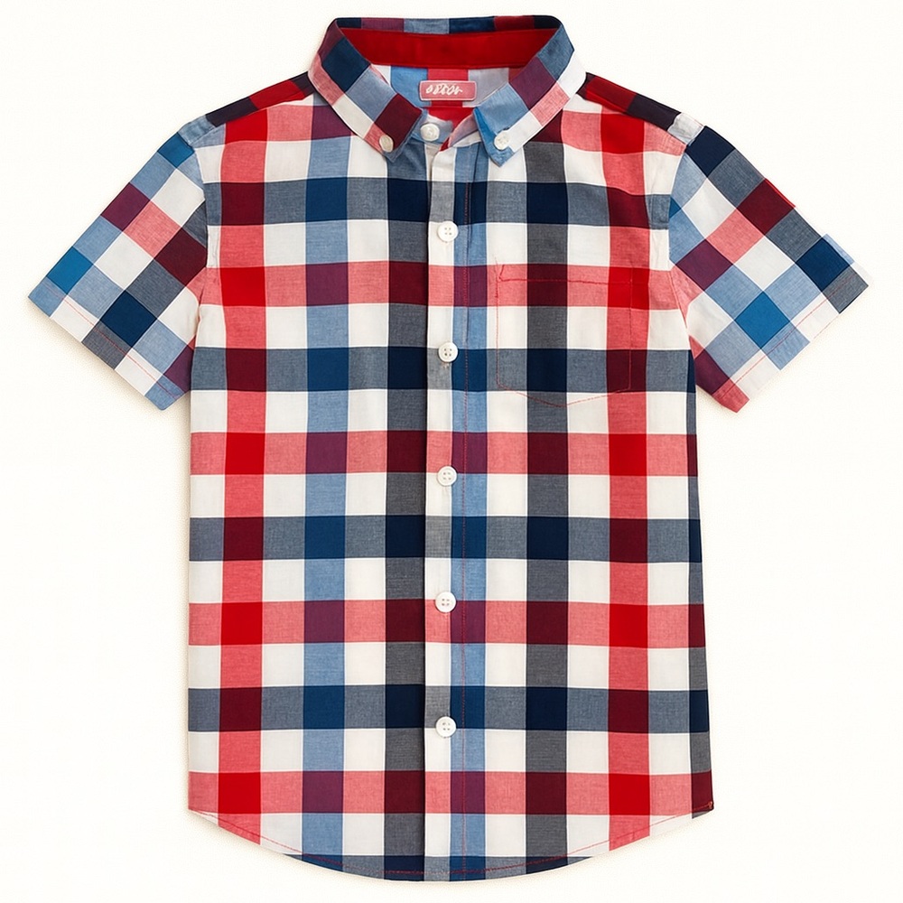 Cat & Jack Red and Blue Button Down Shirt